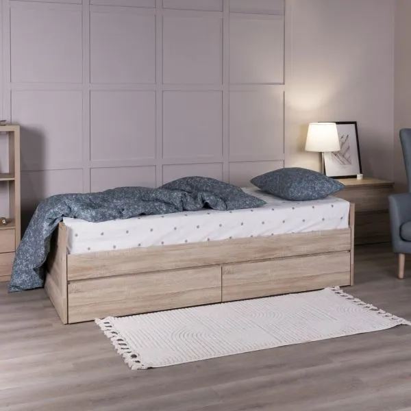 2.02.08.460.3 СИРИУС кровать раздвижная с ящиками 80х200 сонома RU