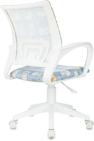 Кресло детское Бюрократ BUROKIDS 1 W голубой овечки крестов. пластик пластик белый