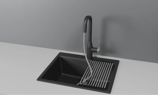 GR-8171, АРКТИК (БЕЛЫЙ), СМЕСИТЕЛЬ КУХОННЫЙ С ВЫДВИЖНЫМ ИЗЛИВОМ