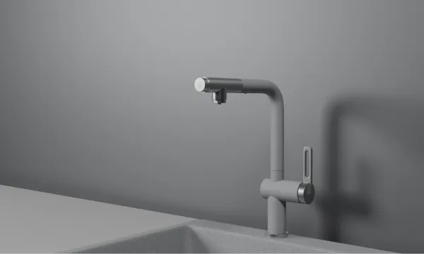 GR-8169, БАЗАЛЬТ, СМЕСИТЕЛЬ КУХОННЫЙ С ВЫДВИЖНЫМ ИЗЛИВОМ