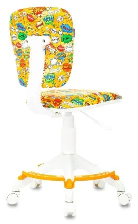 Кресло детское Бюрократ CH-W204/F оранжевый бэнг крестов. пластик подст.для ног пластик белый