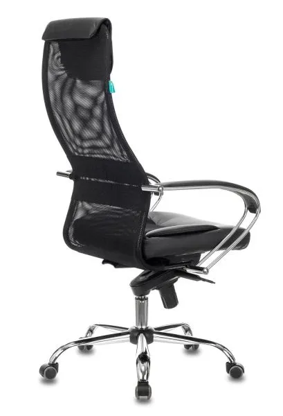 Кресло руководителя Бюрократ CH-609SL черный TW-01 TW-11 экокожа/сетка с подголов. крестов. металл хром