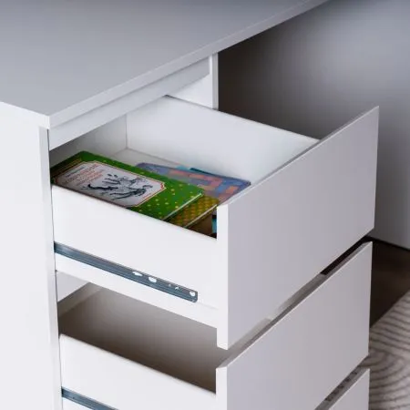 2.03.06.040.1 КАСТОР стол письменный 6 ящиков 151х65 RU белый