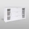 2.02.03.370.1 СИРИУС тумба 2 двери со стеклом и 3 ящика 156х95 белая RU