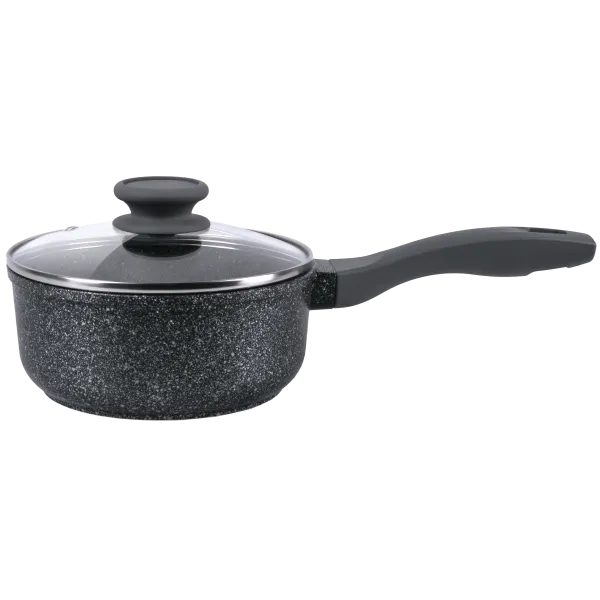 Ковш MAUNFELD GRETA MF18GRTT01SP из литого алюминия со стеклянной крышкой, 18 см, 1,6 л