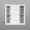 2.02.03.400.1 СИРИУС тумба 2 двери со стеклом и 4 ящика 117х123 белая RU
