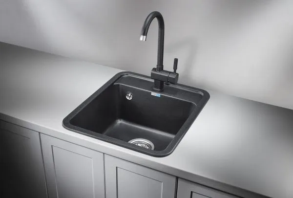 4202, ЧЁРНЫЙ, кухонная мойка, СтандАРТ кварц