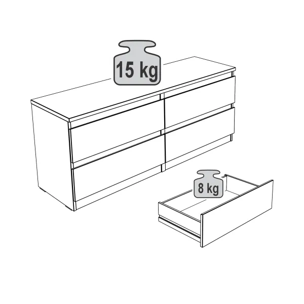 2.03.03.100.5 КАСТОР тумба 4 ящика RU Дуб Венге