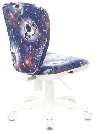 Кресло детское Бюрократ KD-W10 синий космопузики крестов. пластик пластик белый