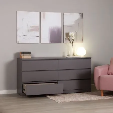 S01088 Варма 6Д комод 160х77х40, серый