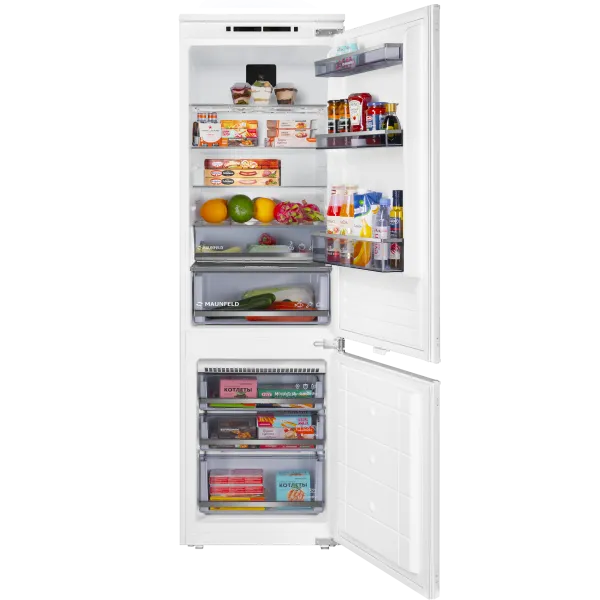 Встраиваемый холодильник NO FROST с инвертором MAUNFELD MBF177NFFWGR Inverter Белый