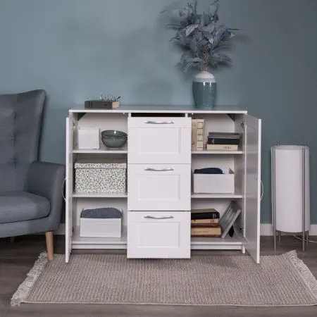 2.02.03.340.1 СИРИУС тумба 2 двери и 3 ящика 117х95 белая RU