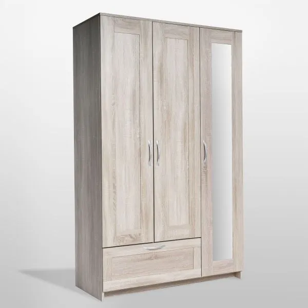 2.02.01.030.3 СИРИУС шкаф комбинированный "3 двери и 1 ящик сонома RU" (с 1 зеркалом)