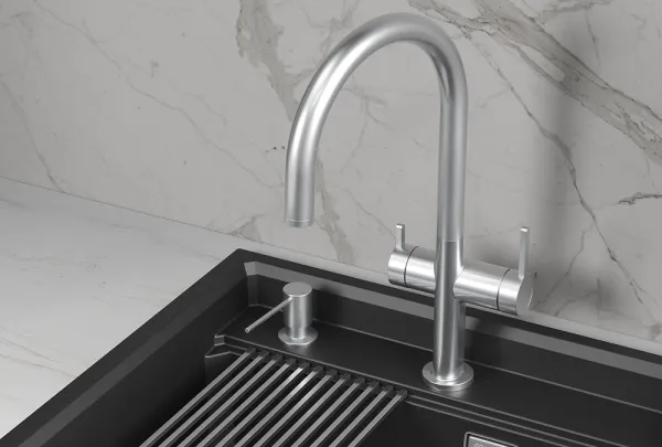 KS-8274, НЕРЖ, СМЕСИТЕЛЬ КУХОННЫЙ KITCHEN SPACE