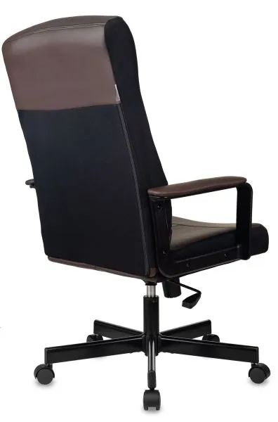 Кресло руководителя Бюрократ DOMINUS коричневый/черный экокожа крестов. металл