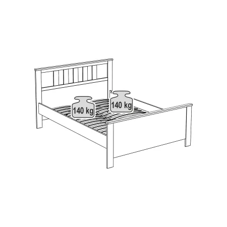 2.08.04.060.4 САГА кровать двойная 140х200 серая