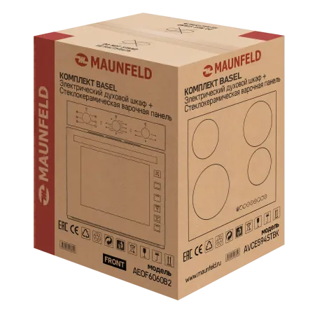 Комплект MAUNFELD Basel (Духовой шкаф AEOF6060B2 - 1шт., Варочная панель AVCE594STBK -1 шт.) Черный