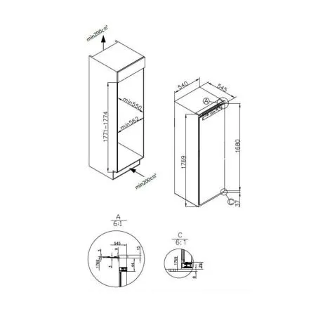 Холодильник встраиваемый MAUNFELD MBL177SW Белый