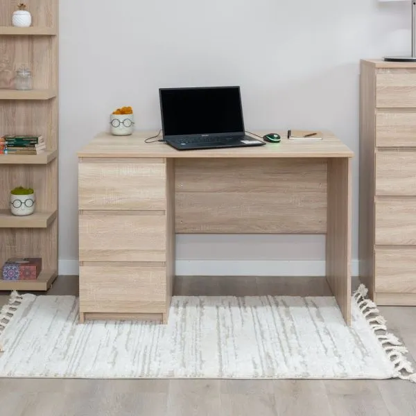 2.03.06.090.3 КАСТОР стол письменный 3 ящика 116х65 RU сонома