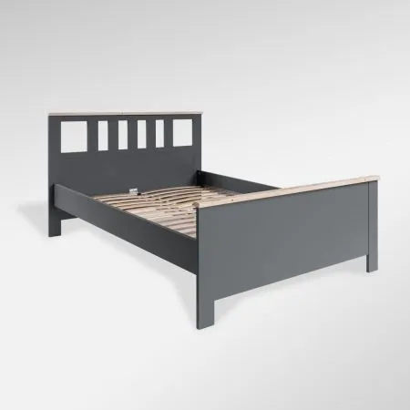2.08.04.060.15 САГА кровать двойная 140х200 серая/ясень