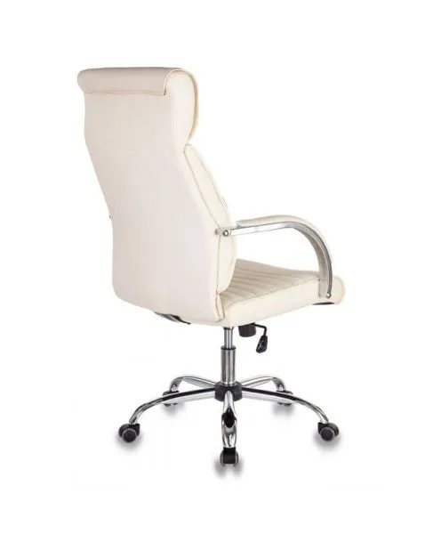 Кресло руководителя Бюрократ T-8010SL слоновая кость экокожа крестов. металл хром