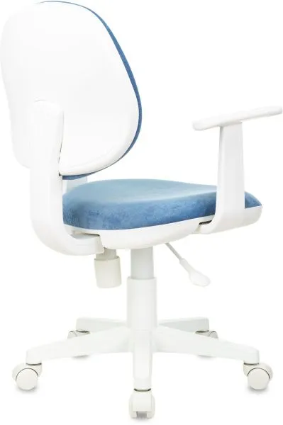 Кресло детское Бюрократ CH-W356AXSN голубой Velvet 86 крестов. пластик пластик белый