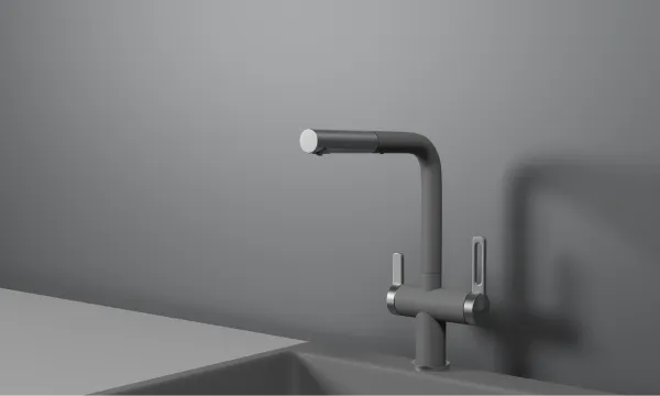 GR-8170, АЛЮМИНИУМ, СМЕСИТЕЛЬ КУХОННЫЙ С ВЫДВИЖНЫМ ИЗЛИВОМ