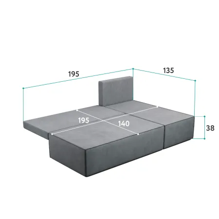 КОРСО ЛАЙТ Диван угловой, мятный