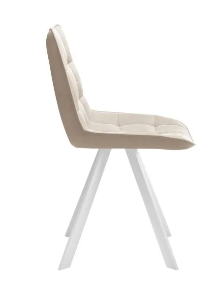 Стул DikLine 229 поворотный, B03 BEIGE, ножки белые