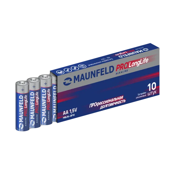 Батарейки MAUNFELD PRO Long Life Alkaline AA (LR6) MBLR6-PB10, упаковка 10 шт.