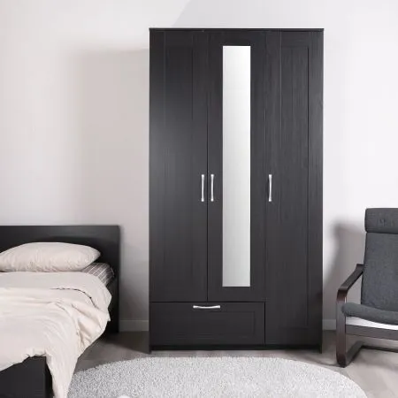 2.02.01.510.5 СИРИУС шкаф 3 двери и 1 ящик 117х59х220 Дуб Венге RU (с 1 зеркалом)