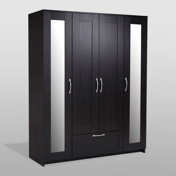 2.02.01.042.5 СИРИУС шкаф комбинированный "4 двери и 1 ящик Дуб Венге RU (с 2 зеркалами)"