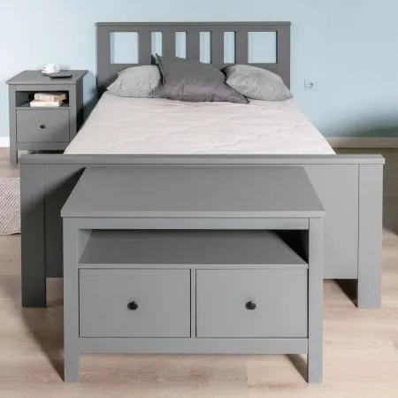 2.08.04.060.4 САГА кровать двойная 140х200 серая