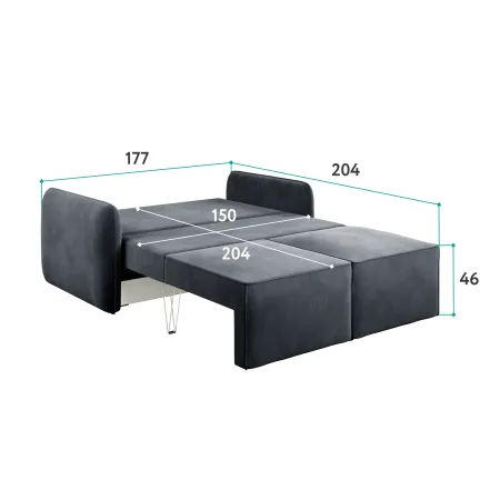 ПОРТЛЕНД МИНИ 150 Диван прямой серый