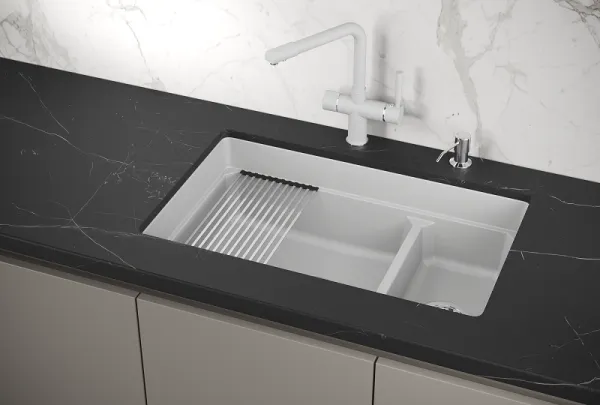 KS-7304U, АРКТИК (БЕЛЫЙ), кухонная мойка, кварц