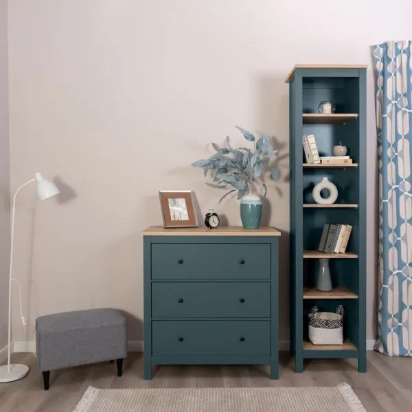 2.08.02.020.16 САГА комод 3 ящика темно-бирюзовый/ясень RU