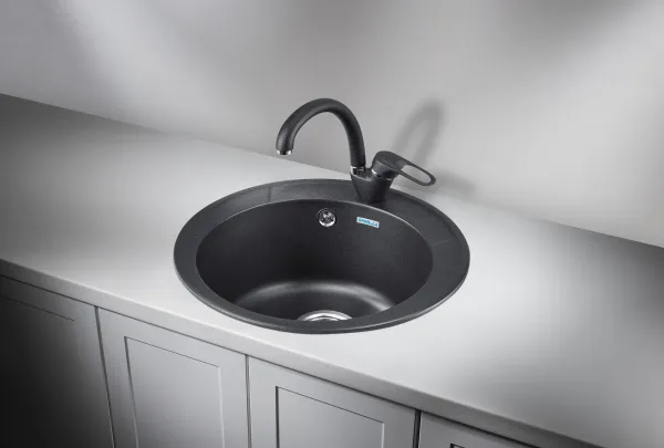 4802, ЧЁРНЫЙ, кухонная мойка, СтандАРТ кварц