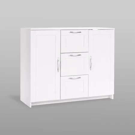 2.02.03.340.1 СИРИУС тумба 2 двери и 3 ящика 117х95 белая RU