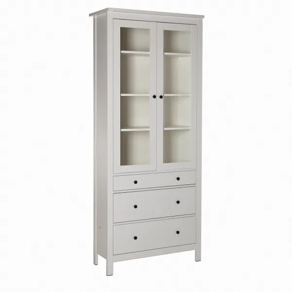 2.08.07.130.1 САГА шкаф с витриной 90 белый RU