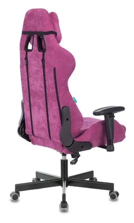 Кресло игровое Zombie VIKING KNIGHT Fabric малиновый Light-15 с подголов. крестов. металл