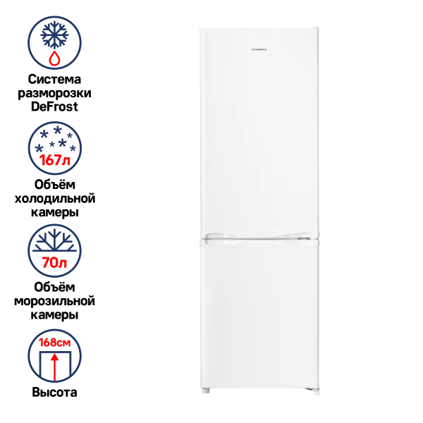 Холодильник MAUNFELD MFF170W Белый