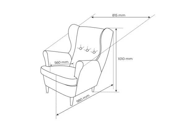Кресло для отдыха Вало серый, ткань рогожка