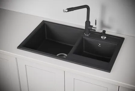 8201, ЧЁРНЫЙ, кухонная мойка, кварц