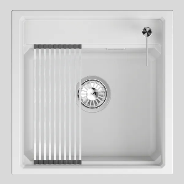 KS-5002i, АРКТИК (БЕЛЫЙ)  кухонная мойка, кварц