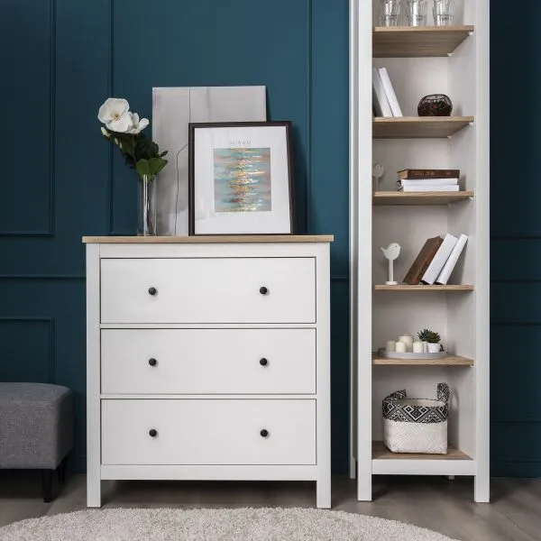 2.08.02.020.14 САГА комод 3 ящика белый/ясень RU