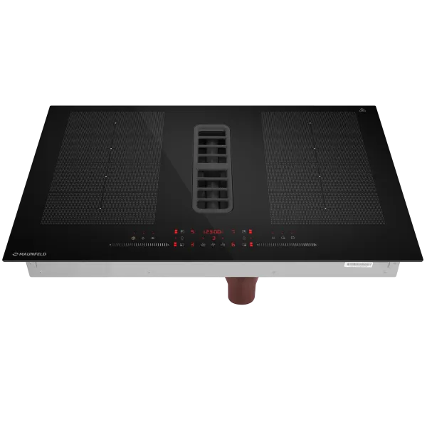 Индукционная варочная панель с интегрированной вытяжкой, с двумя Flex Zone и Booster MAUNFELD MIHC834SF2BK Черный