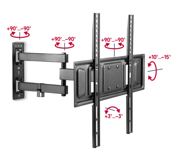 Кронштейн для ТВ наклонно-поворотный MAUNFELD MTM-3255FMD, 32"-55" Черный