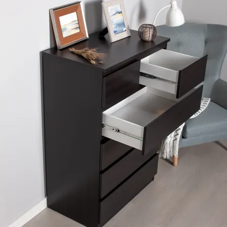 Комод МАЛЬТА высокий с шестью выдвижными ящиками, цвет Дуб Венге