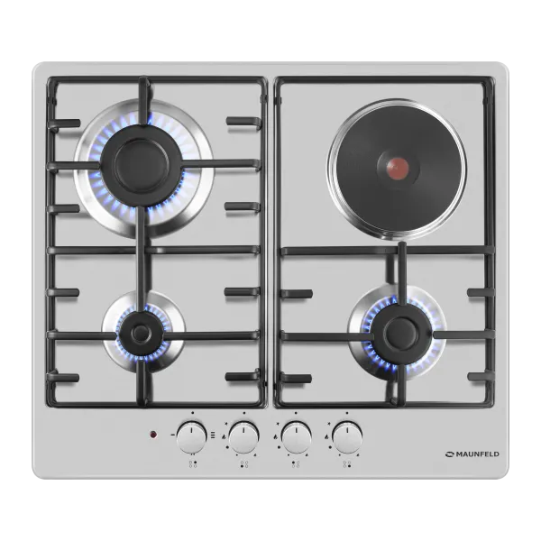 Комбинированная варочная панель MAUNFELD EEHS.64.3CS/KG Нержавеющая сталь