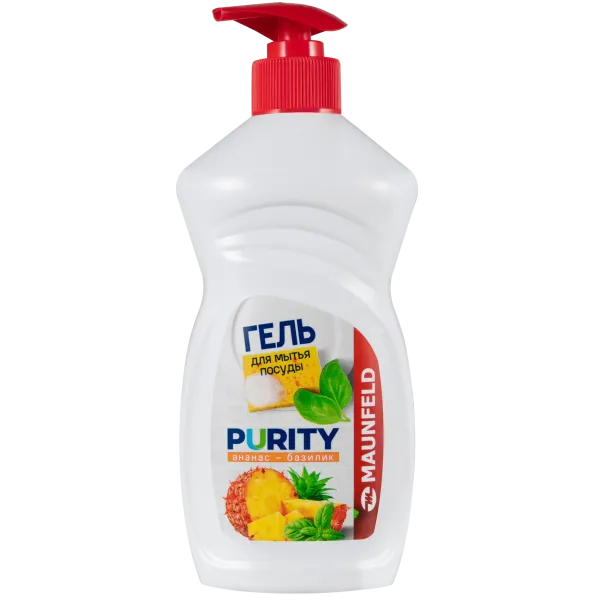 Гель для мытья посуды Maunfeld Purity Ананас и базилик 450г MDL450PD с дозатором